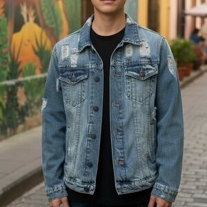 Boys Distressed Light Blue Denim Jacket - Casual Classic